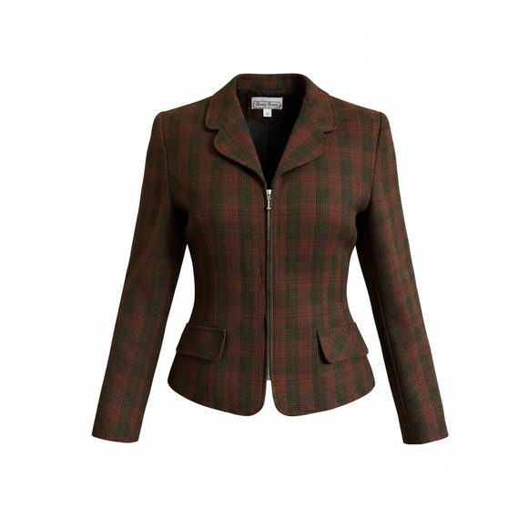 Daily Habit Jackets & Blazers - Daily Habit Plaid Wool Blend Jacket